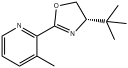 Pyridine, 2-[(4S)-4-(1,1-dimethylethyl)-4,5-dihydro-2-oxazolyl]-3-methyl- Structure