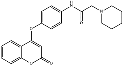 1-Piperidineacetamide, N-[4-[(2-oxo-2H-1-benzopyran-4-yl)oxy]phenyl]- Structure