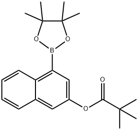 Propanoic acid, 2,2-dimethyl-, 4-(4,4,5,5-tetramethyl-1,3,2-dioxaborolan-2-yl)-2-naphthalenyl ester Structure