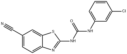 Urea, N-(3-chlorophenyl)-N'-(6-cyano-2-benzothiazolyl)- Structure