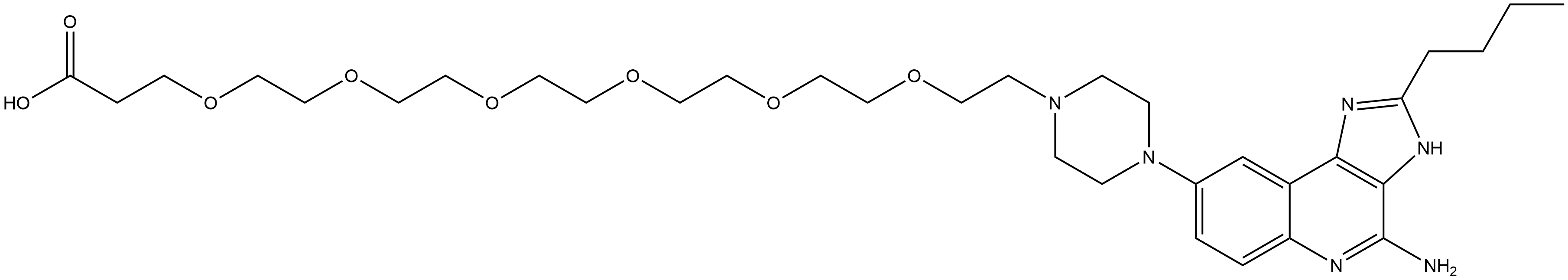 21-[4-(4-Amino-2-butyl-3H-imidazo[4,5-c]quinolin-8-yl)-1-piperazinyl]-4,7,10,13,16,19-hexaoxaheneicosanoic acid Structure