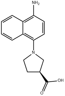 3-Pyrrolidinecarboxylic acid, 1-(4-amino-1-naphthalenyl)-, (3S)- Structure