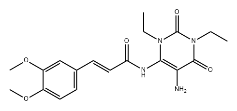 2-Propenamide, N-(5-amino-1,3-diethyl-1,2,3,6-tetrahydro-2,6-dioxo-4-pyrimidinyl)-3-(3,4-dimethoxyphenyl)-, (2E)- Structure