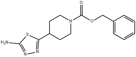 Phenylmethyl 4-(5-amino-1,3,4-thiadiazol-2-yl)-1-piperidinecarboxylate 구조식 이미지