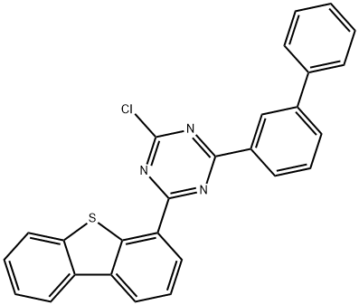 1,3,5-Triazine, 2-[1,1'-biphenyl]-3-yl-4-chloro-6-(4-dibenzothienyl)- Structure