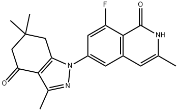 1(2H)-Isoquinolinone, 8-fluoro-3-methyl-6-(4,5,6,7-tetrahydro-3,6,6-trimethyl-4-oxo-1H-indazol-1-yl)- Structure