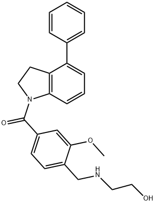 Methanone, (2,3-dihydro-4-phenyl-1H-indol-1-yl)[4-[[(2-hydroxyethyl)amino]methyl]-3-methoxyphenyl]- Structure