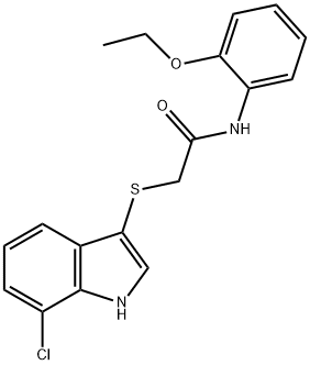 Acetamide, 2-[(7-chloro-1H-indol-3-yl)thio]-N-(2-ethoxyphenyl)- Structure