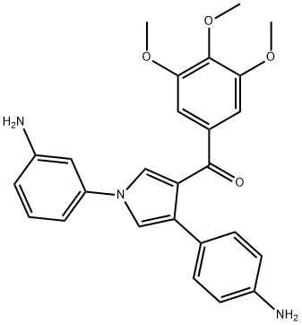 Methanone, [1-(3-aminophenyl)-4-(4-aminophenyl)-1H-pyrrol-3-yl](3,4,5-trimethoxyphenyl)- Structure