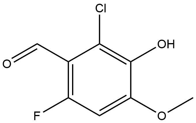 2-chloro-6-fluoro-3-hydroxy-4-methoxybenzaldehyde Structure