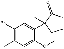 Cyclopentanone, 2-(5-bromo-2-methoxy-4-methylphenyl)-2-methyl- Structure