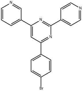 Pyrimidine, 4-(4-bromophenyl)-6-(3-pyridinyl)-2-(4-pyridinyl)- Structure