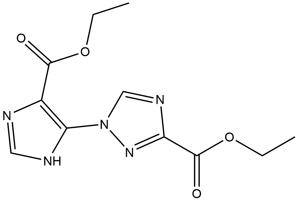 Ethyl 1-[4-(ethoxycarbonyl)-1H-imidazol-5-yl]-1H-1,2,4-triazole-3-carboxylate 구조식 이미지