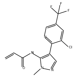 2-Propenamide, N-[4-[3-chloro-5-(trifluoromethyl)-2-pyridinyl]-1-methyl-1H-pyrazol-5-yl]- Structure