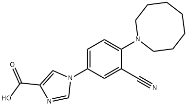 1H-Imidazole-4-carboxylic acid, 1-[3-cyano-4-(hexahydro-1(2H)-azocinyl)phenyl]- Structure