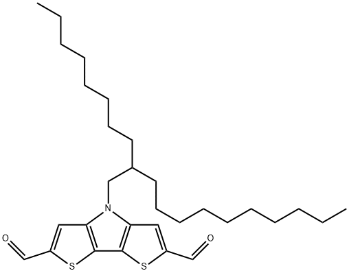 4H-Dithieno[3,2-b:2',3'-d]pyrrole-2,6-dicarboxaldehyde, 4-(2-octyldodecyl)- Structure