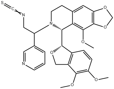 1,3-Dioxolo[4,5-g]isoquinoline, 5-[(1S)-1,3-dihydro-4,5-dimethoxy-1-isobenzofuranyl]-5,6,7,8-tetrahydro-6-[2-isothiocyanato-1-(3-pyridinyl)ethyl]-4-methoxy-, (5R)- Structure