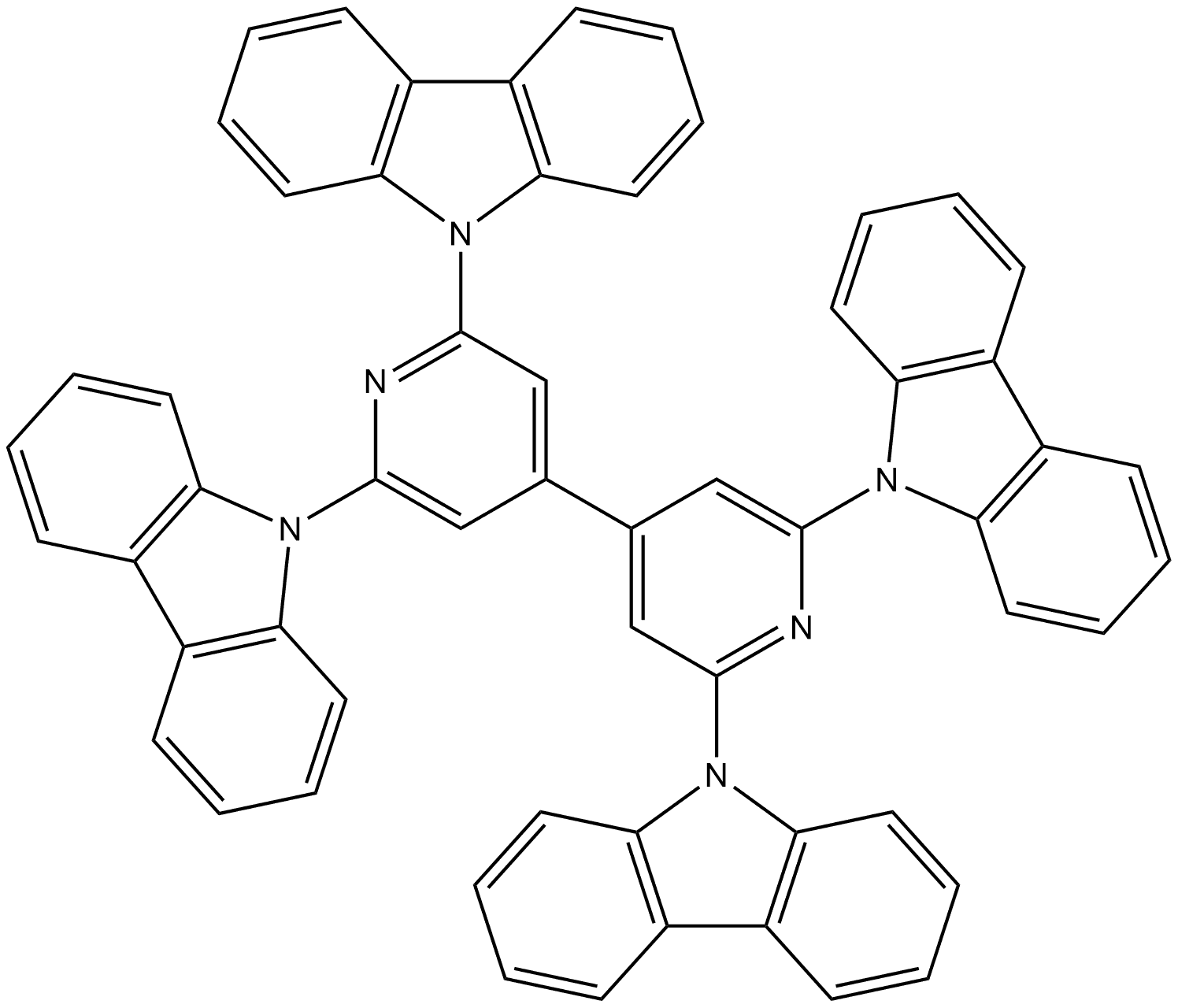 9,9′,9′′,9′′′-[4,4′-Bipyridine]-2,2′,6,6′-tetrayltetrakis[9H-carbazole] Structure