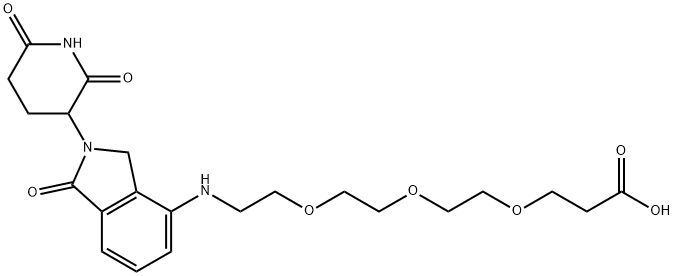 Propanoic acid, 3-[2-[2-[2-[[2-(2,6-dioxo-3-piperidinyl)-2,3-dihydro-1-oxo-1H-isoindol-4-yl]amino]ethoxy]ethoxy]ethoxy]- Structure