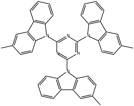 9H-Carbazole, 9,9',9''-(1,3,5-triazine-2,4,6-triyl)tris[3-methyl- Structure