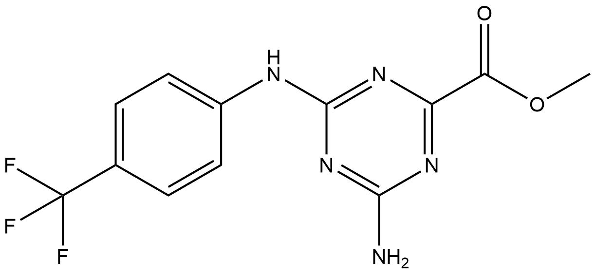 methyl 4-amino-6-((4-(trifluoromethyl)phenyl)amino)-1,3,5-triazine-2-carboxylate Structure