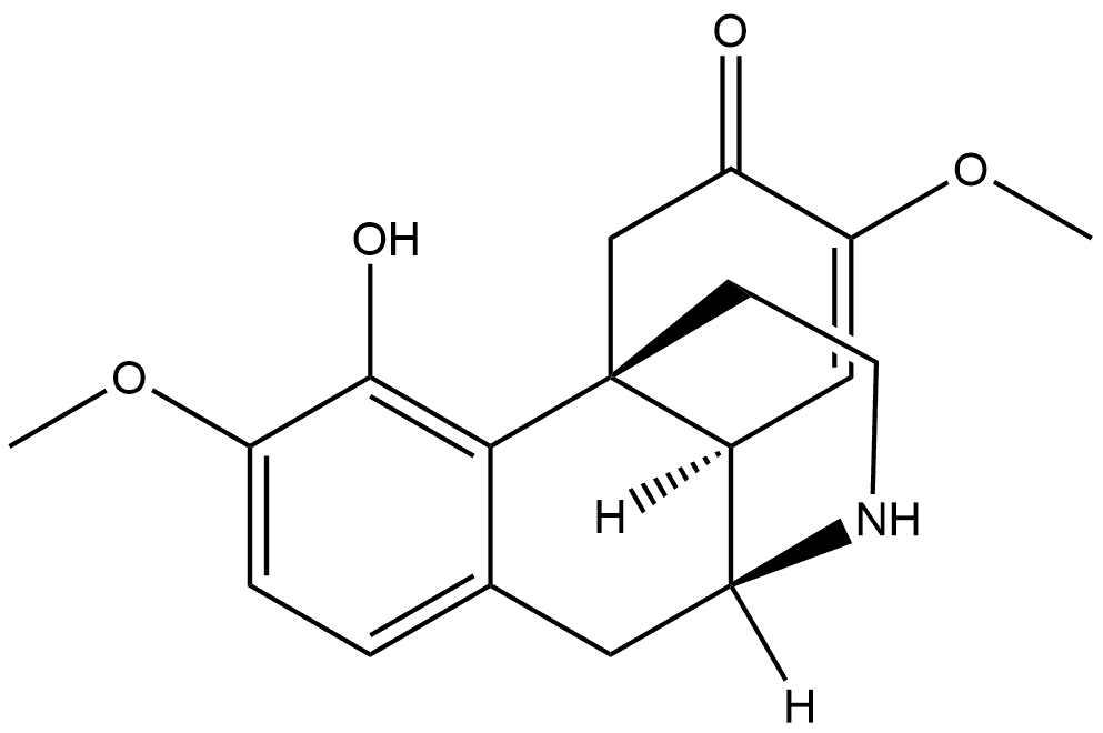 (9α,13α,14α)-4-Hydroxy-3,7-dimethoxy-7,8-didehydromorphinan-6-one 구조식 이미지