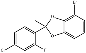 1,3-Benzodioxole, 4-bromo-2-(4-chloro-2-fluorophenyl)-2-methyl- 구조식 이미지