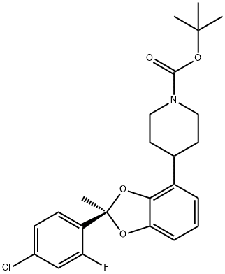 tert-butyl 4-[(2R)-2-(4-chloro-2-fluoro-phenyl)-2-methyl-1,3-benzodioxol-4-yl]piperidine-1-carboxylate Structure