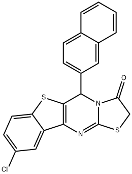 5H-[1]Benzothieno[3,2-d]thiazolo[3,2-a]pyrimidin-3(2H)-one, 9-chloro-5-(2-naphthalenyl)- Structure