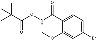 Propanoic acid, 2,2-dimethyl-, (4-bromo-2-methoxybenzoyl)azanyl ester Structure
