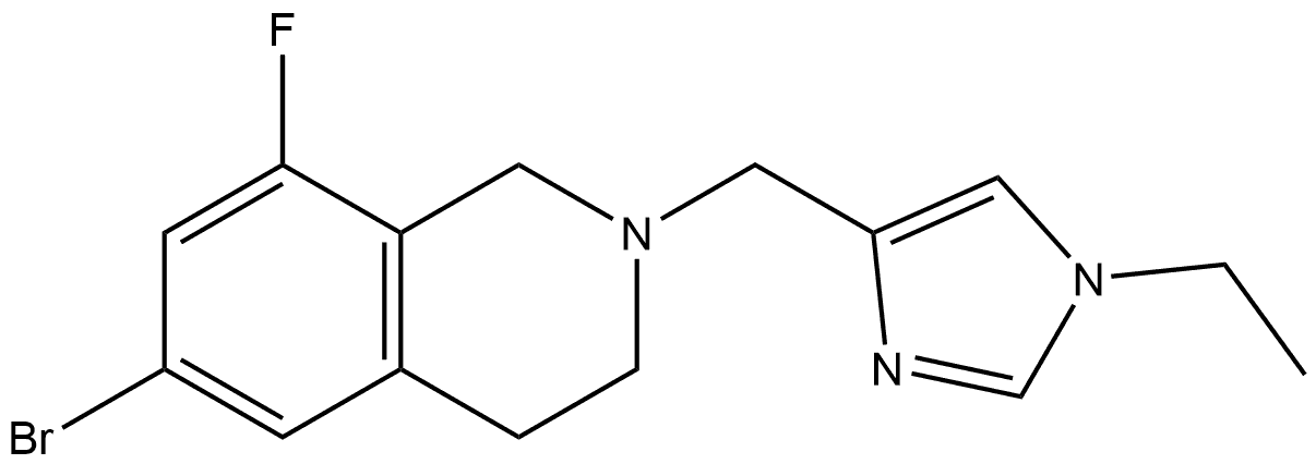 6-Bromo-2-[(1-ethyl-1H-imidazol-4-yl)methyl]-8-fluoro-1,2,3,4-tetrahydroisoquinoline Structure