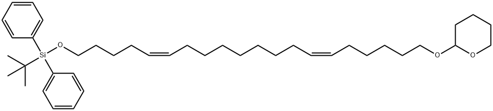 2H-Pyran, 2-[[(6Z,15Z)-20-[[(1,1-dimethylethyl)diphenylsilyl]oxy]-6,15-eicosadien-1-yl]oxy]tetrahydro- Structure