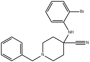 4-Piperidinecarbonitrile, 4-[(2-bromophenyl)amino]-1-(phenylmethyl)- Structure