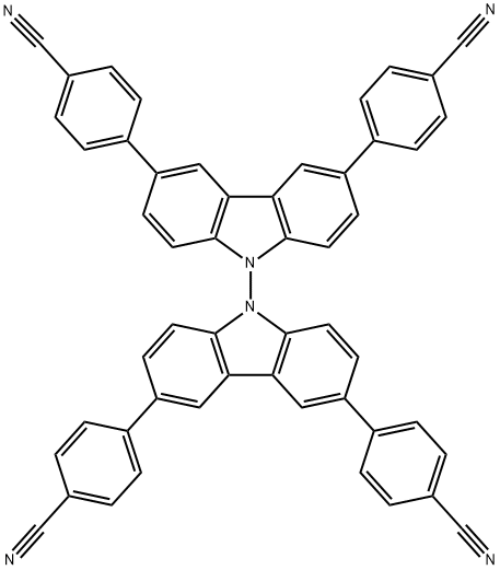 4,4',4'',4'''-([9,9'-bicarbazole]-3,3',6,6'-tetrayl)tetrabenzonitrile Structure