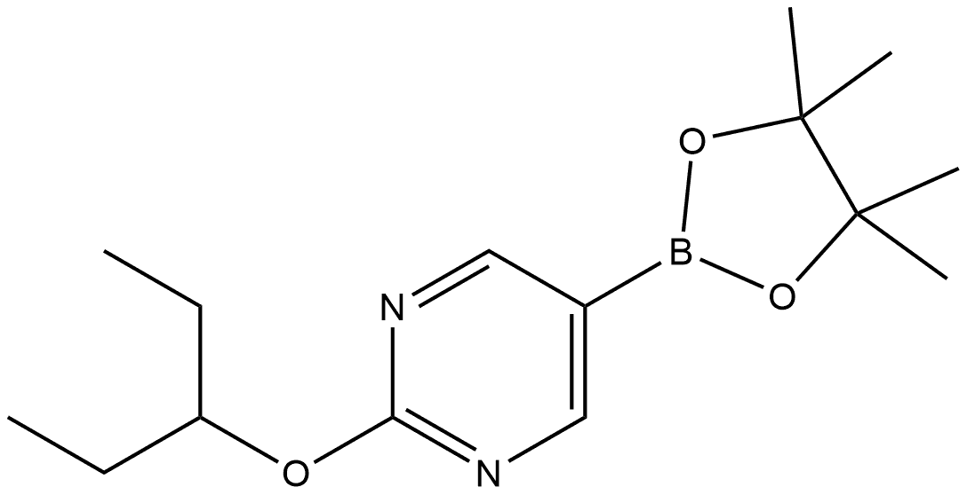 2-(1-Ethylpropoxy)-5-(4,4,5,5-tetramethyl-1,3,2-dioxaborolan-2-yl)pyrimidine Structure