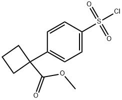 Methyl 1-[4-(chlorosulfonyl)phenyl]cyclobutanecarboxylate 구조식 이미지