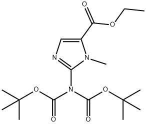 1H-Imidazole-5-carboxylic acid, 2-[bis[(1,1-dimethylethoxy)carbonyl]amino]-1-methyl-, ethyl ester Structure