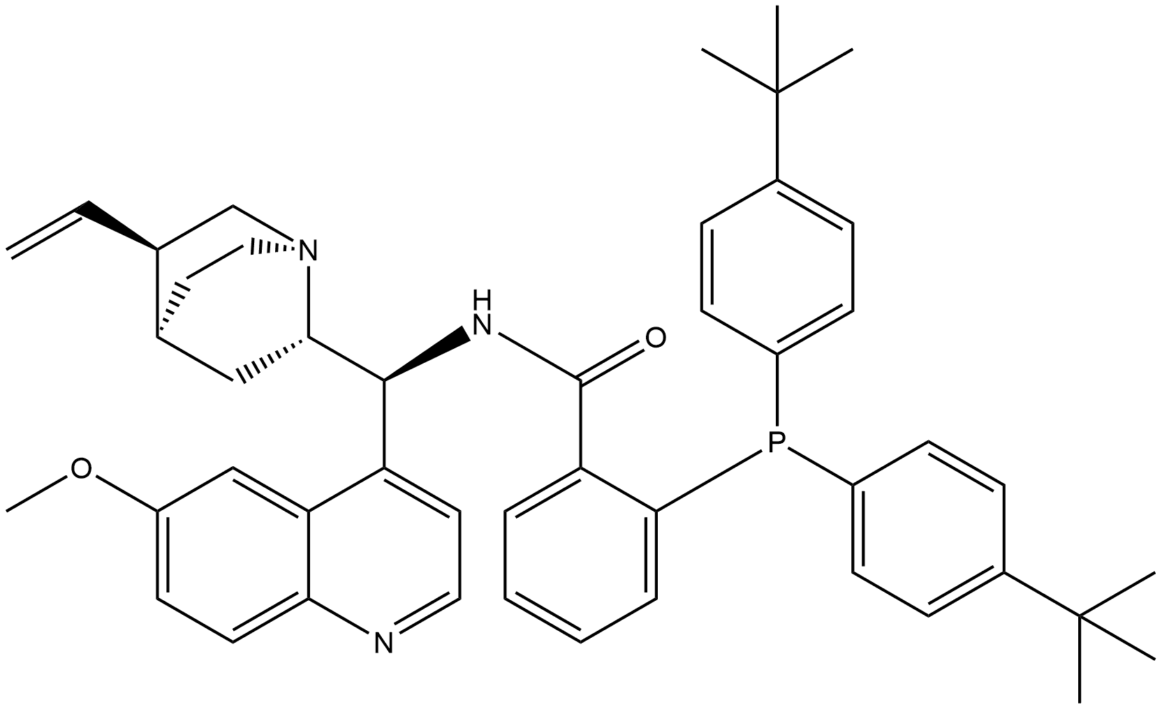 2-[Bis[4-(1,1-dimethylethyl)phenyl]phosphino]-N-[(8α,9S)-6′-methoxycinchonan-9-yl]benzamide Structure