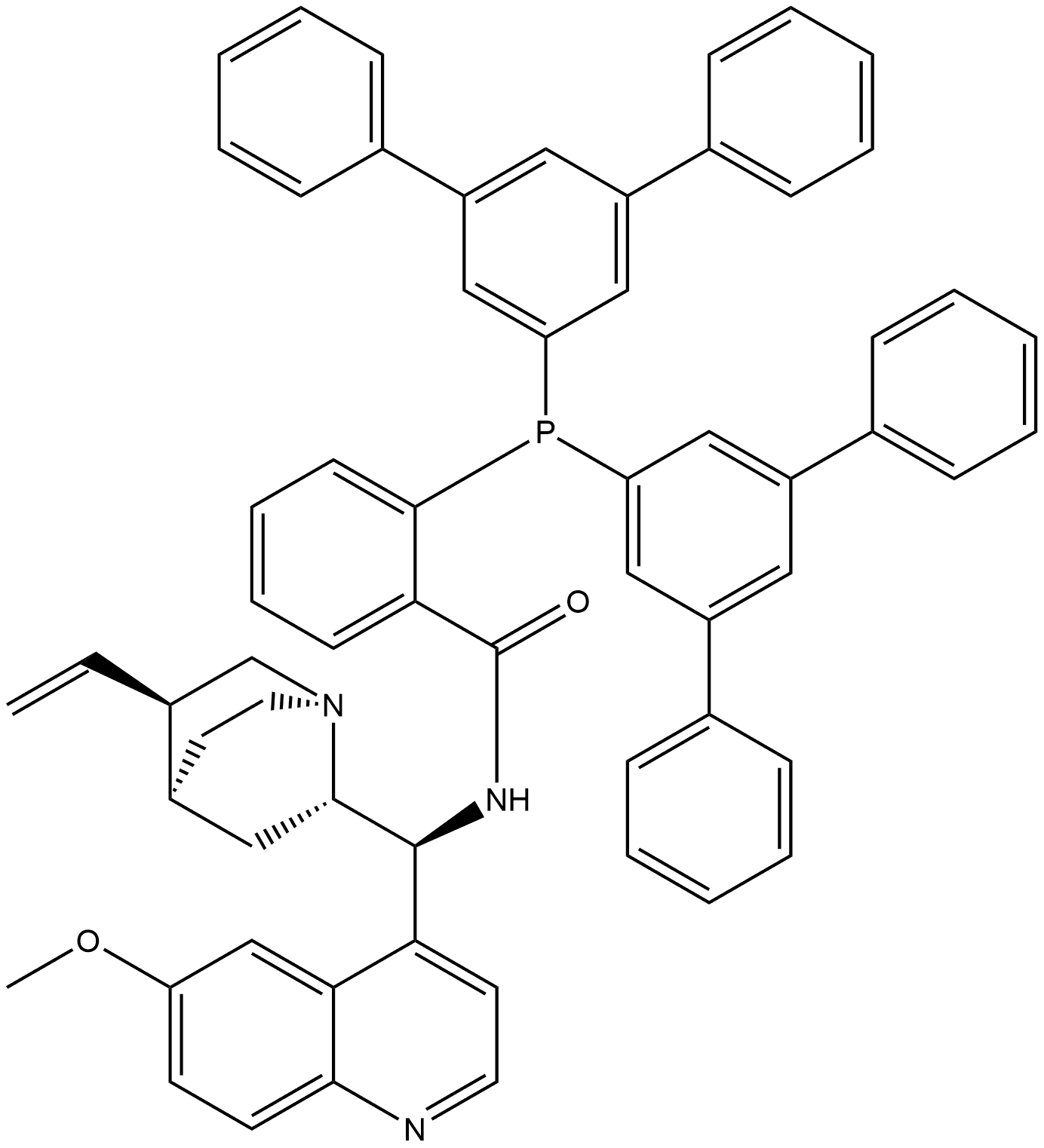 Benzamide, 2-(bis[1,1':3',1''-terphenyl]-5'-ylphosphino)-N-[(8α,9S)-6'-methoxycinchonan-9-yl]- Structure