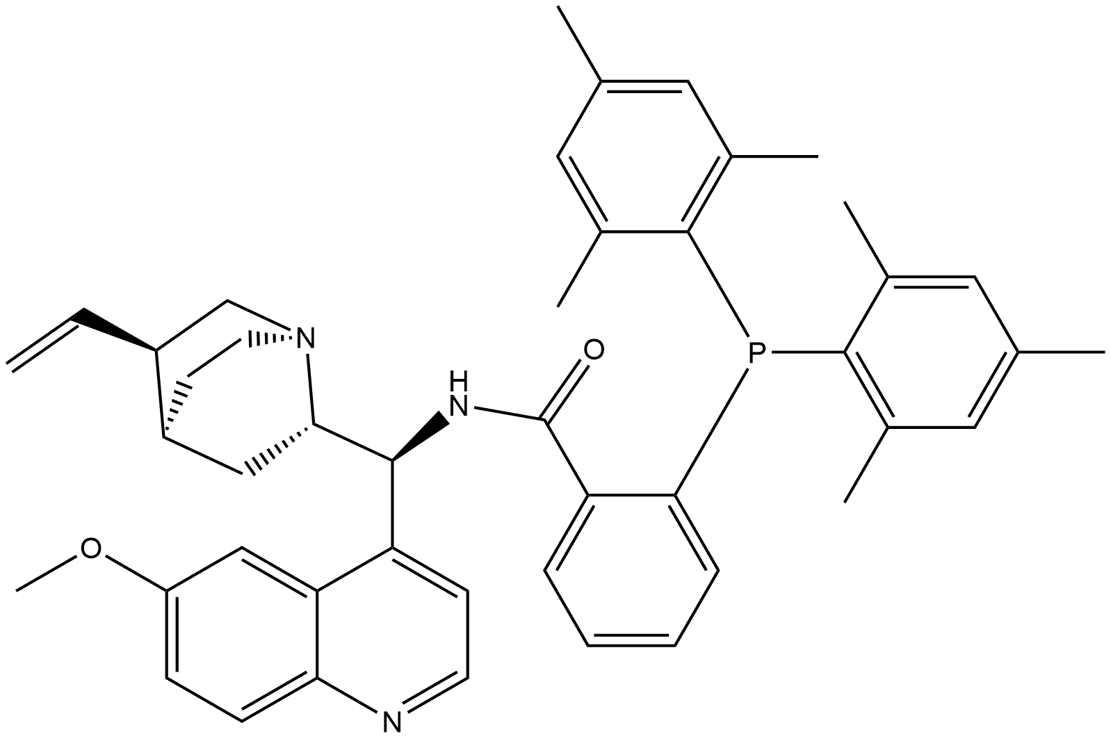 Benzamide, 2-[bis(2,4,6-trimethylphenyl)phosphino]-N-[(8α,9S)-6'-methoxycinchonan-9-yl]- Structure