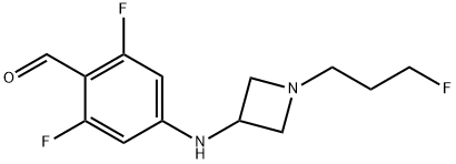 Benzaldehyde, 2,6-difluoro-4-[[1-(3-fluoropropyl)-3-azetidinyl]amino]- Structure