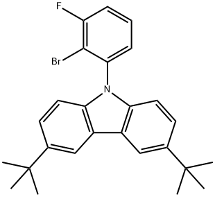 9H-Carbazole, 9-(2-bromo-3-fluorophenyl)-3,6-bis(1,1-dimethylethyl)- Structure