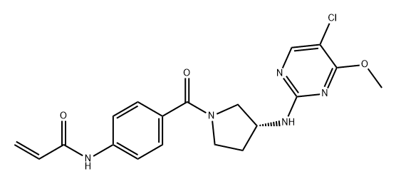 2-Propenamide, N-[4-[[(3R)-3-[(5-chloro-4-methoxy-2-pyrimidinyl)amino]-1-pyrrolidinyl]carbonyl]phenyl]- Structure