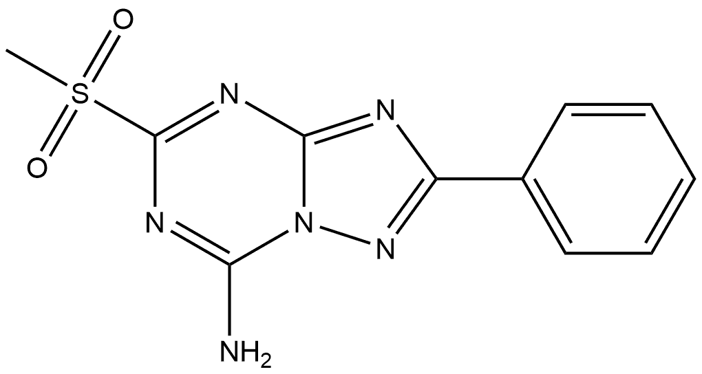 7-Amino-5-(methylsulfonyl)-2-phenyl-[1,2,4]triazolo[1,5-a][1,3,5]triazine Structure