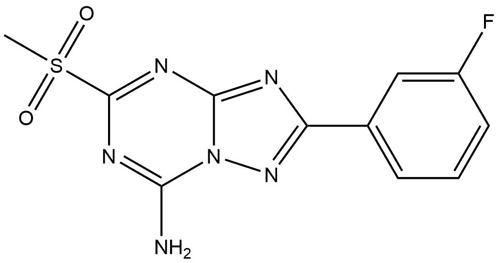 7-Amino-2-(3-fluorophenyl)-5-(methylsulfonyl)-[1,2,4]triazolo[1,5-a][1,3,5]triazine Structure