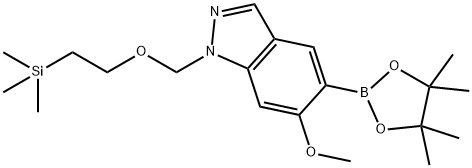 6-Methoxy-5-(4,4,5,5-tetramethyl-1,3,2-dioxaborolan-2-yl)-1-[[2-(trimethylsilyl)ethoxy]methyl]-1H-indazole 구조식 이미지