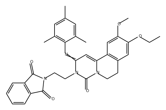 1H-Isoindole-1,3(2H)-dione, 2-[2-[9-ethoxy-6,7-dihydro-10-methoxy-4-oxo-2-[(2,4,6-trimethylphenyl)imino]-2H-pyrimido[6,1-a]isoquinolin-3(4H)-yl]ethyl]- Structure