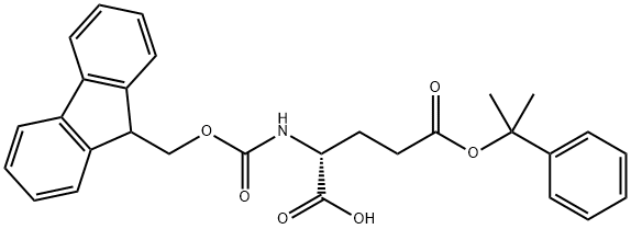 D-Glutamic acid, N-[(9H-fluoren-9-ylmethoxy)carbonyl]-, 5-(1-methyl-1-phenylethyl) ester Structure