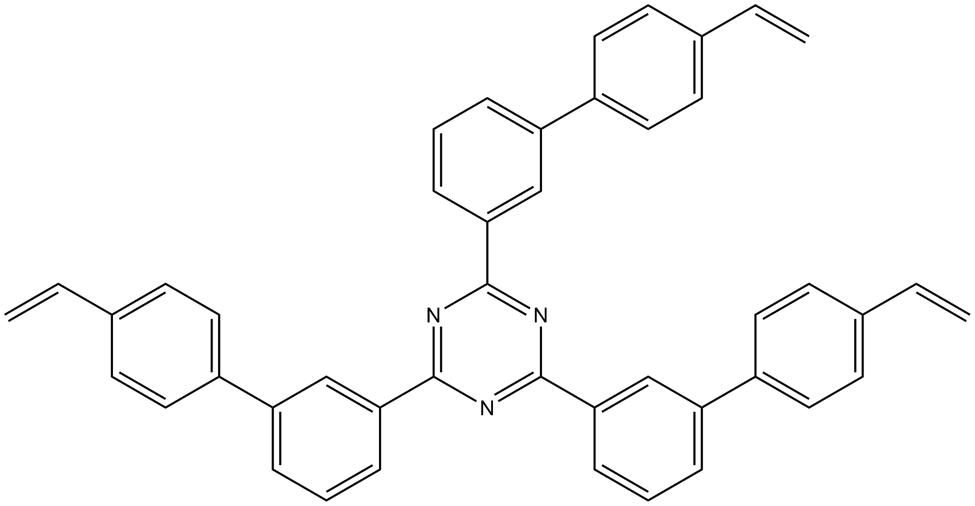 2,4,6-tris(4'-vinyl-[1,1'-biphenyl]-3-yl)-1,3,5-triazine Structure