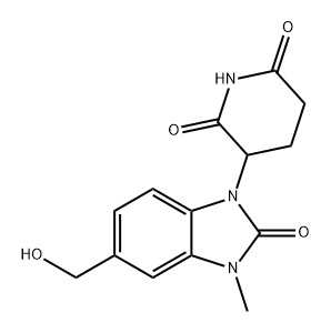 2,6-Piperidinedione, 3-[2,3-dihydro-5-(hydroxymethyl)-3-methyl-2-oxo-1H-benzimidazol-1-yl]- 구조식 이미지